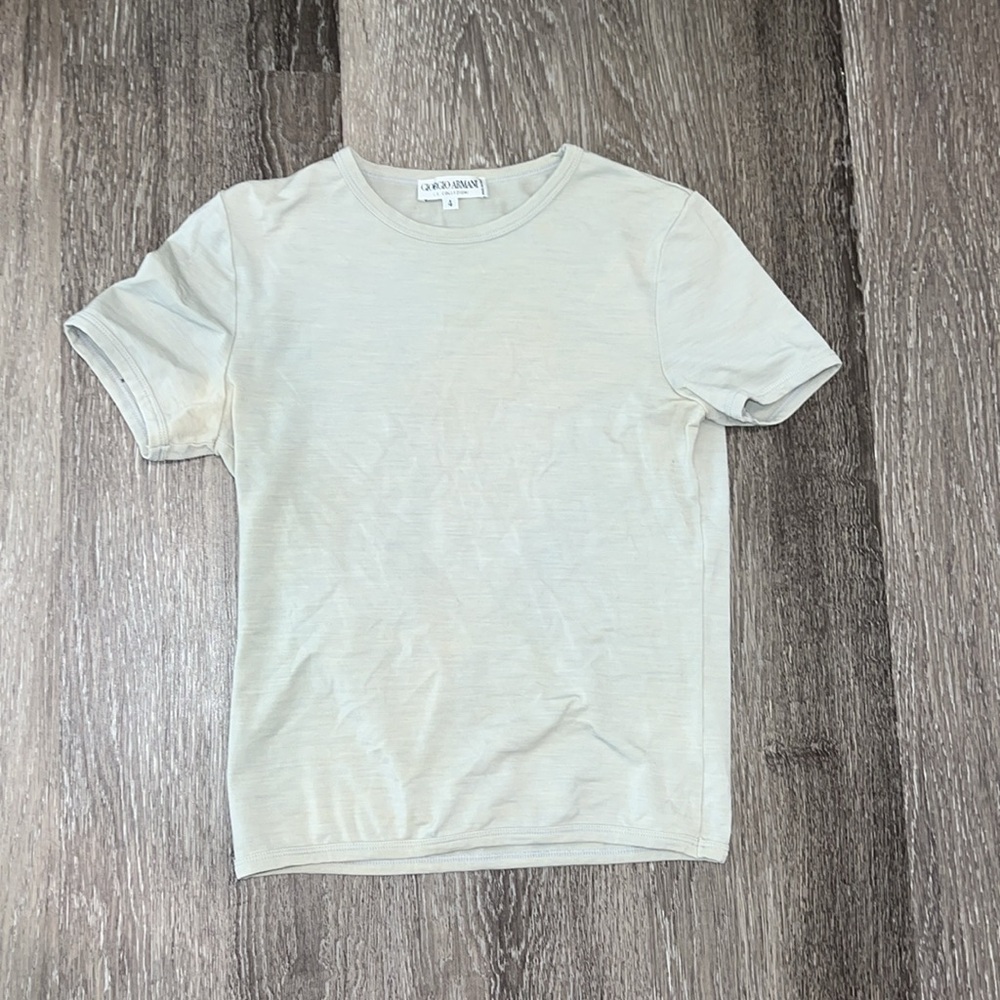 Giorgio Armani Light Green Short Sleeve Shirt Crop Top 4